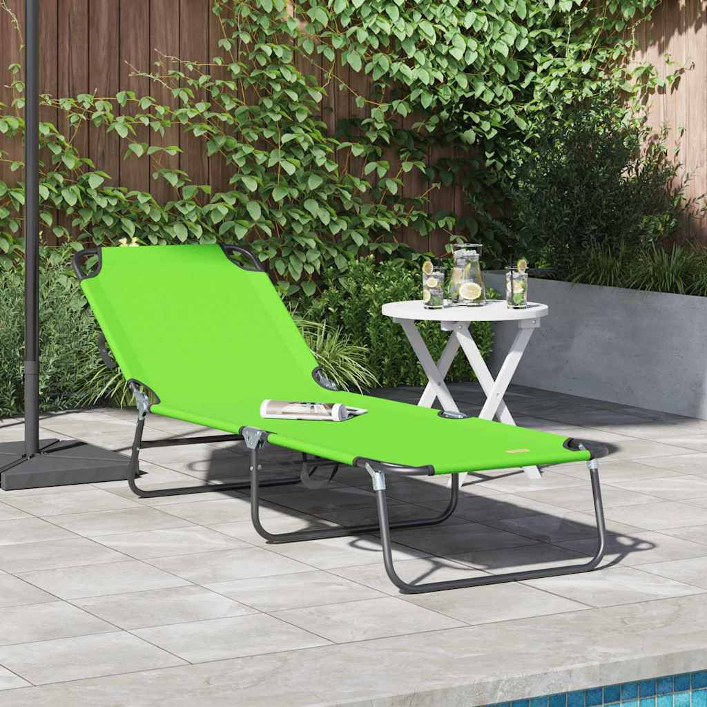 vidaXL Klappbare Sonnenliege Grün 188 x 57 x 86,5 cm Polyester