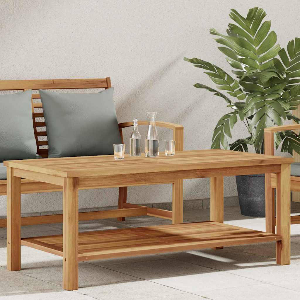 vidaXL Couchtisch mit Speicher Braun 110 x 55 x 45 cm Massivholz Teak