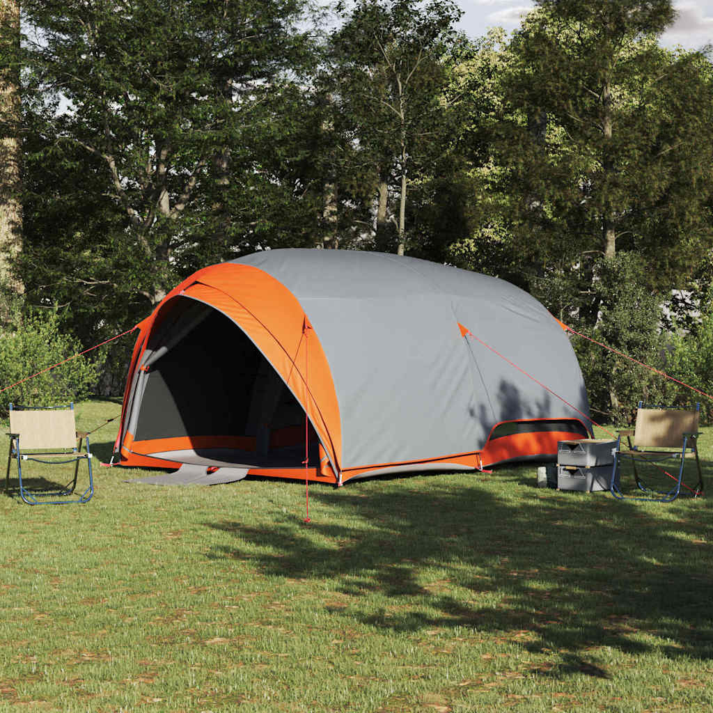 vidaXL Tunnelzelt mit Dach Grau und Orange 410 x 285 x 198 cm Taft
