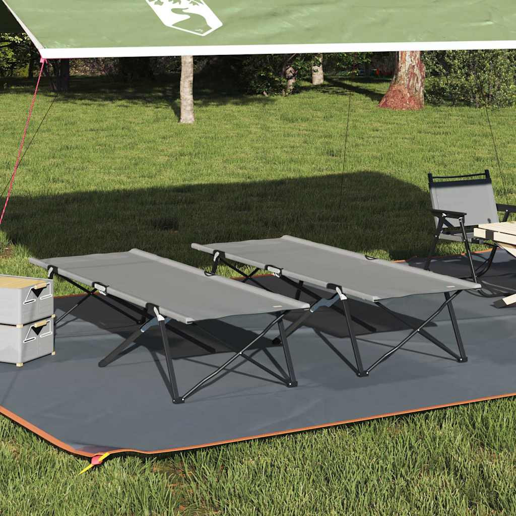 vidaXL Klapp Schlafbett fürs Camping 2 pcs Grau 206 x 76 x 74 cm
