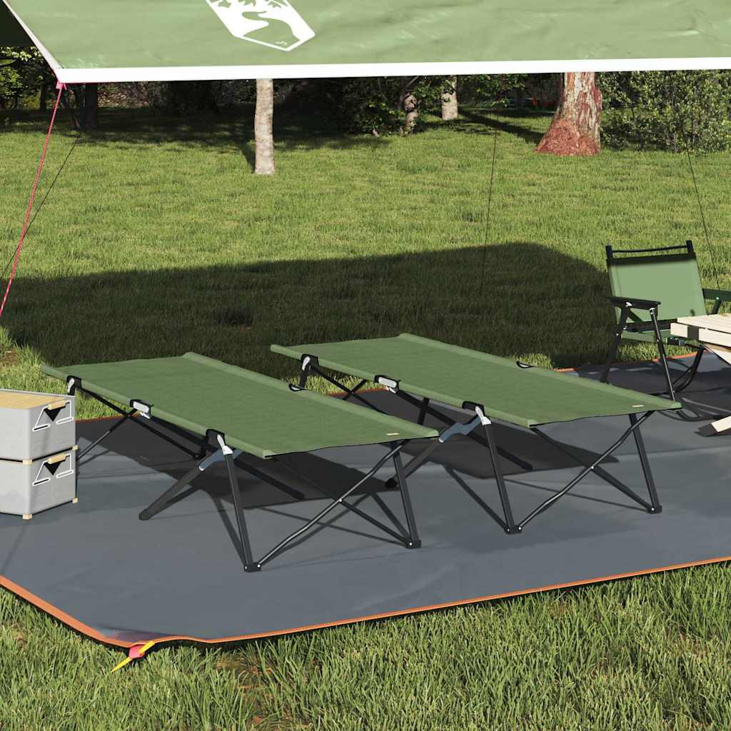 vidaXL Klapp Schlafbett fürs Camping 2 pcs Grün 206 x 76 x 74 cm