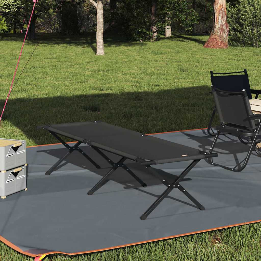 vidaXL Klapp Schlafbett fürs Camping Schwarz 193 x 69 x 45 cm