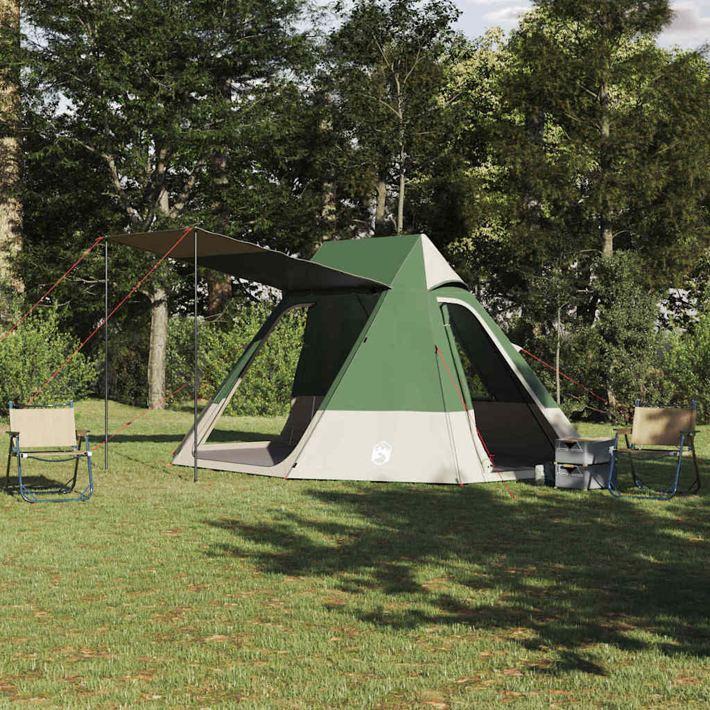 vidaXL Campingzelt mit Dach mit Speicher Grün 482 x 360 x 227 cm Taft