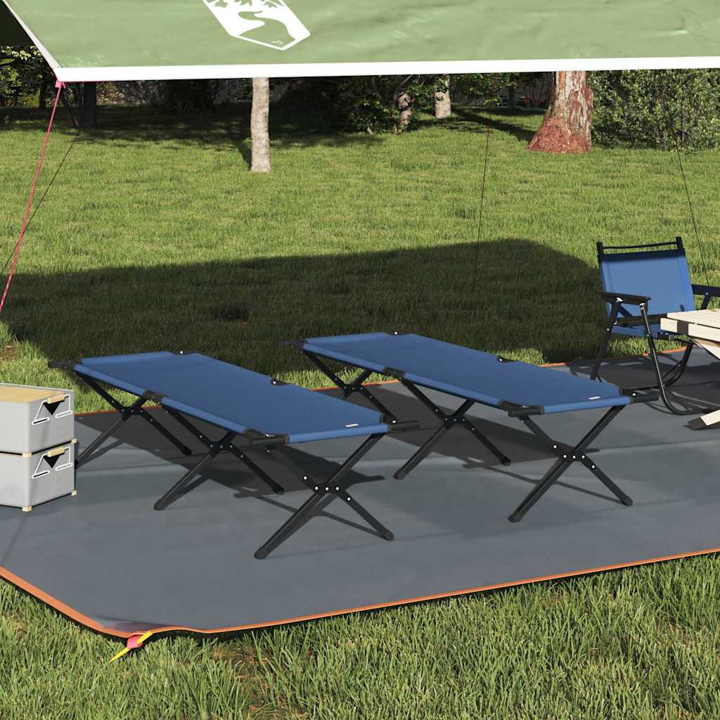 vidaXL Klapp Schlafbett fürs Camping 2 pcs Blau 193 x 69 x 45 cm