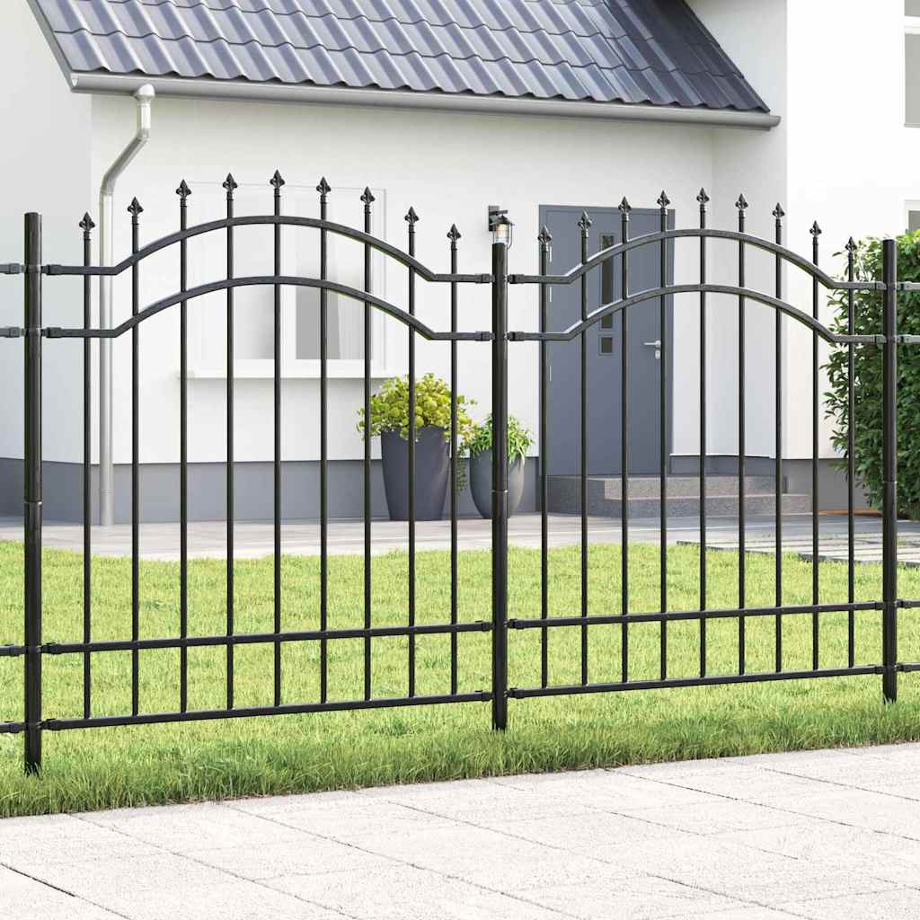 vidaXL Gartenzaun WOERDEN 240 x 165 cm Pulverbeschichteter Stahl Grau