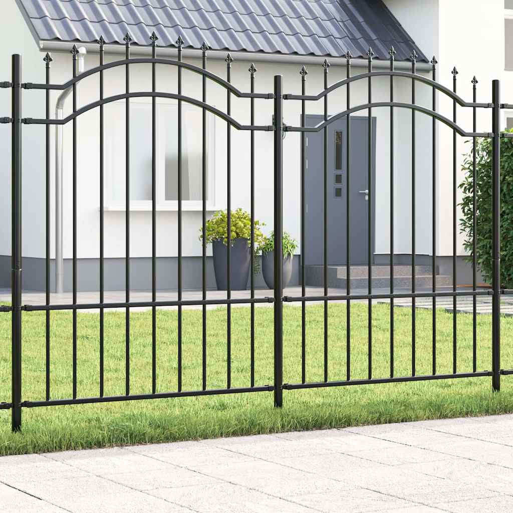 vidaXL Gartenzaun WOERDEN 240 x 190 cm Pulverbeschichteter Stahl Grau