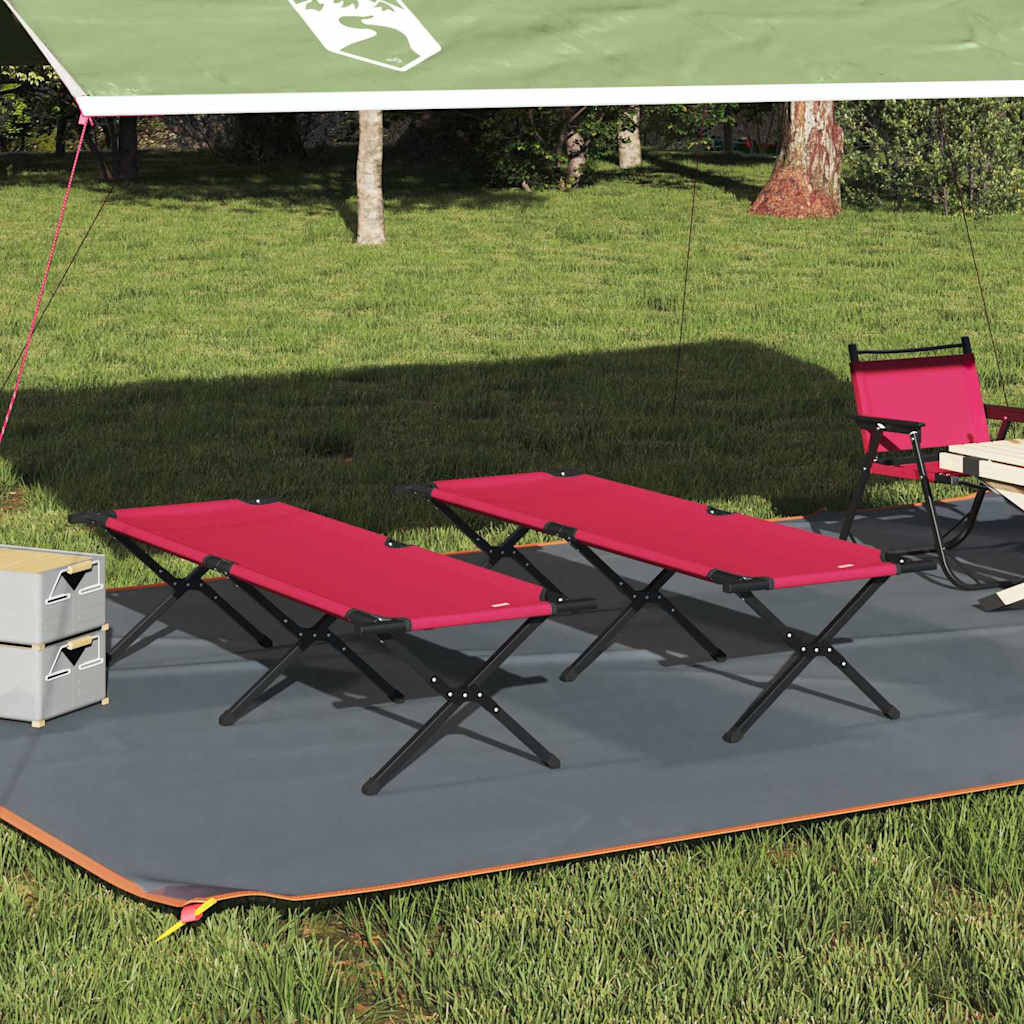 vidaXL Klapp Schlafbett fürs Camping 2 pcs Rot 193 x 69 x 45 cm