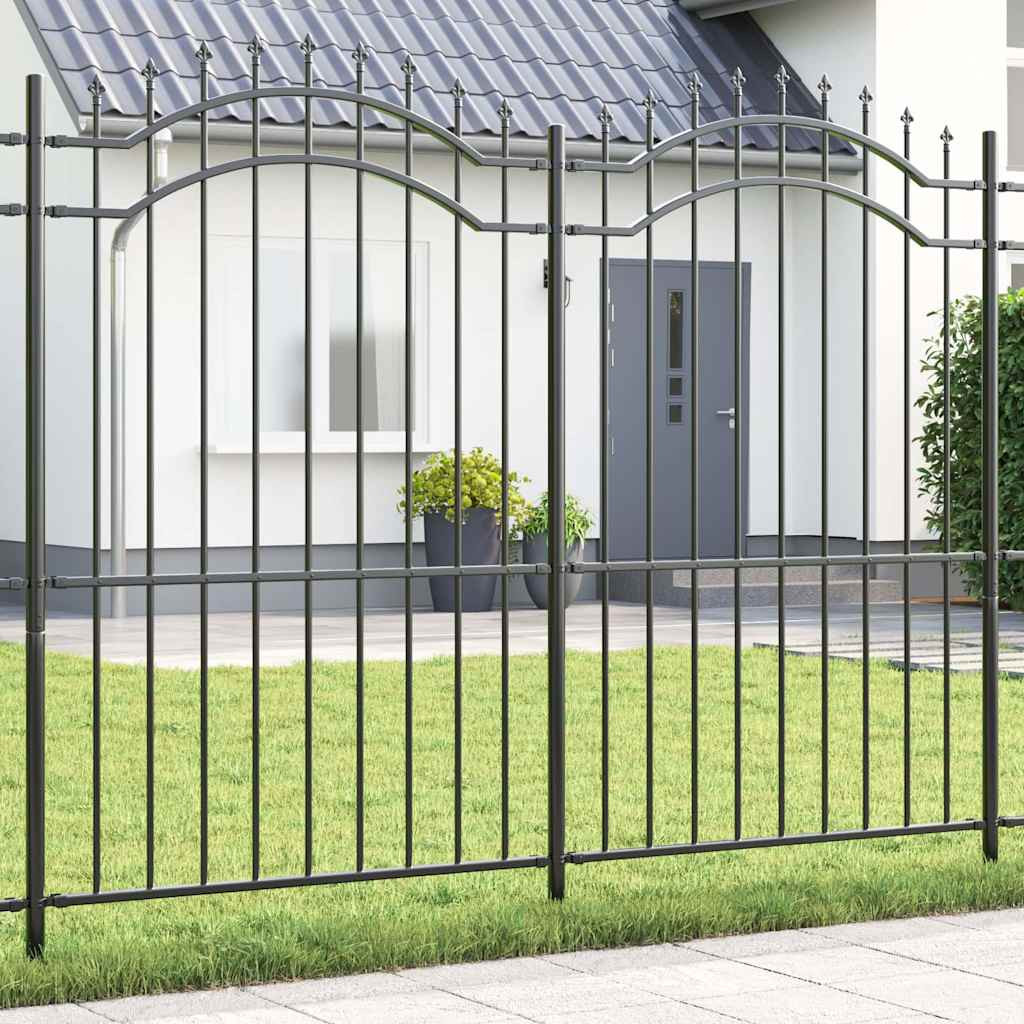 vidaXL Gartenzaun WOERDEN 240 x 215 cm Pulverbeschichteter Stahl Grau