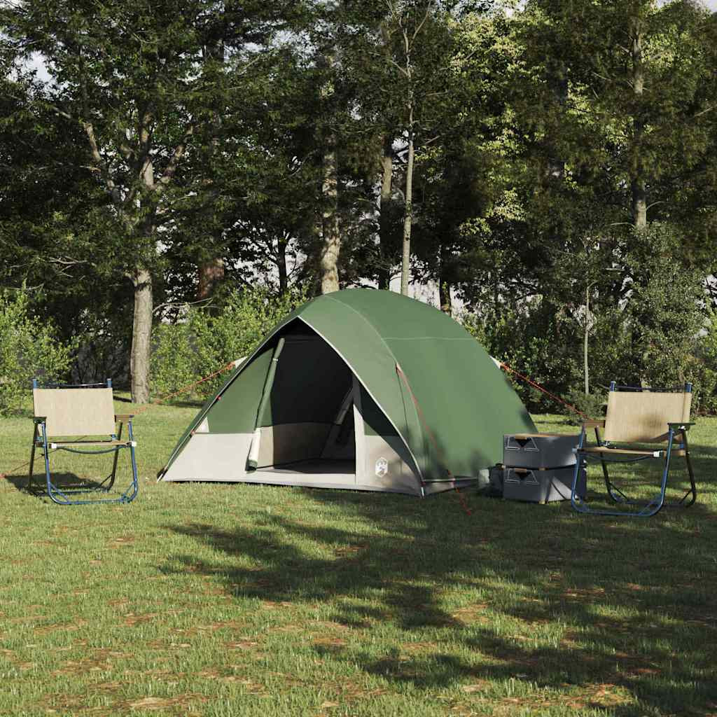 vidaXL Campingzelt mit Dach mit Speicher Grün 275 x 230 x 140 cm Taft