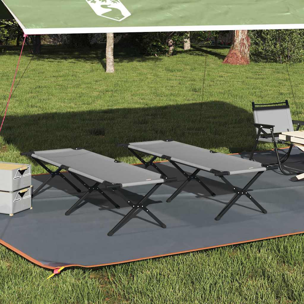 vidaXL Klapp Schlafbett fürs Camping 2 pcs Grau 193 x 69 x 45 cm