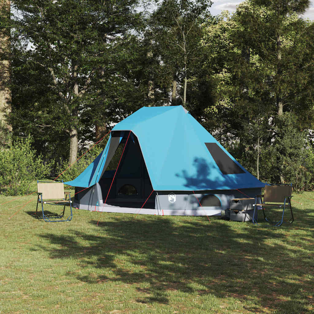 vidaXL Tipi Zelt mit Dach mit Speicher Blau 466 x 310 x 240 cm Taft