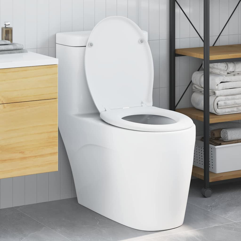 vidaXL Toilettensitz Weiß 47 x 37 x 4 cm Duroplast