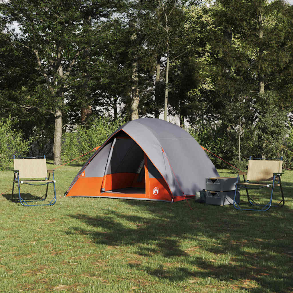 vidaXL Campingzelt mit Dach Grau und Orange 275 x 230 x 140 cm Taft