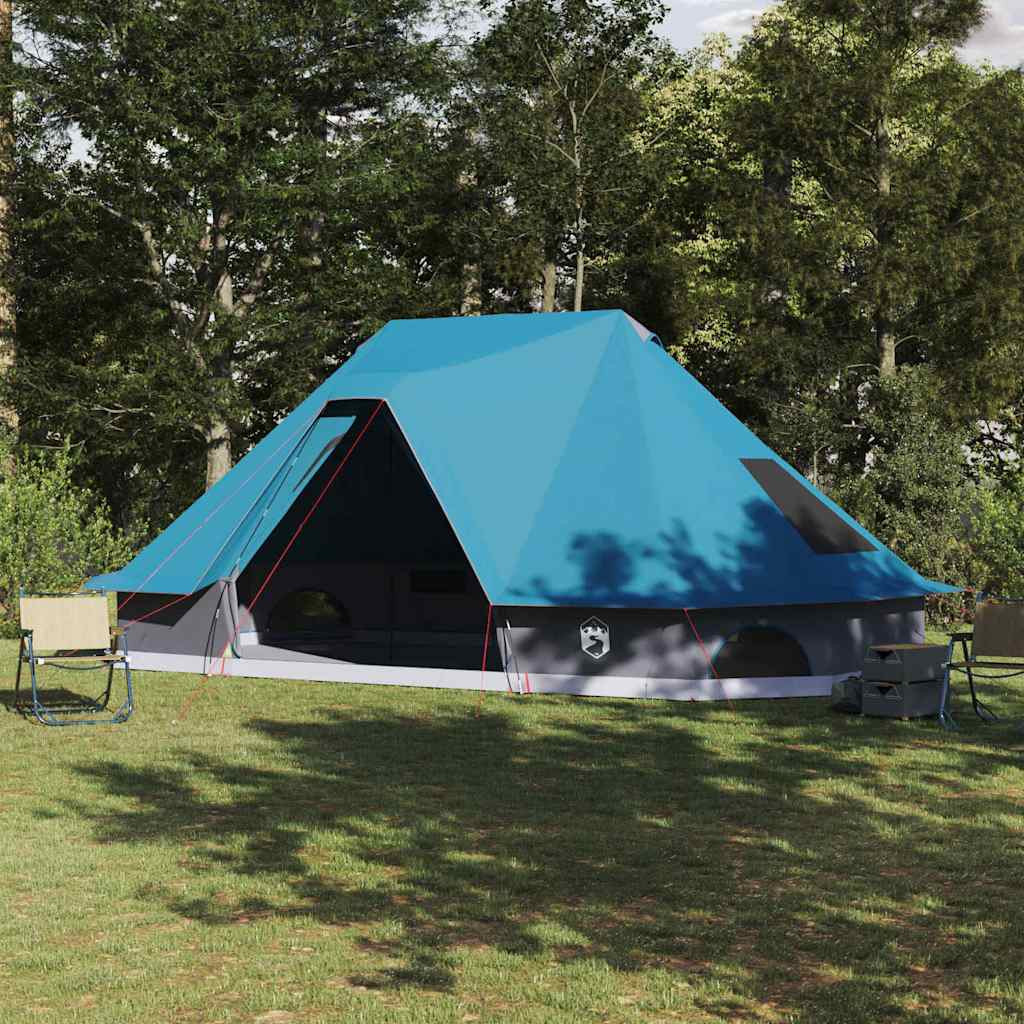 vidaXL Tipi Zelt mit Dach mit Speicher Blau 680 x 430 x 270 cm Taft