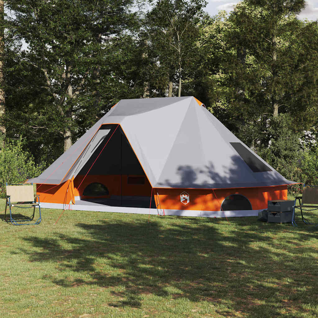 vidaXL Tipi Zelt mit Dach Grau und Orange 680 x 430 x 270 cm Taft