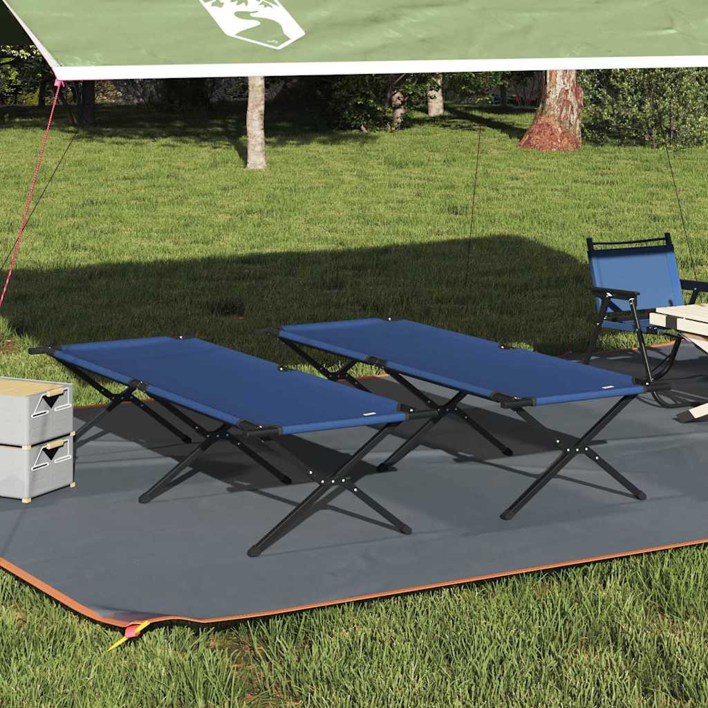 vidaXL Klapp Schlafbett fürs Camping 2 pcs Blau 210 x 80 x 46 cm
