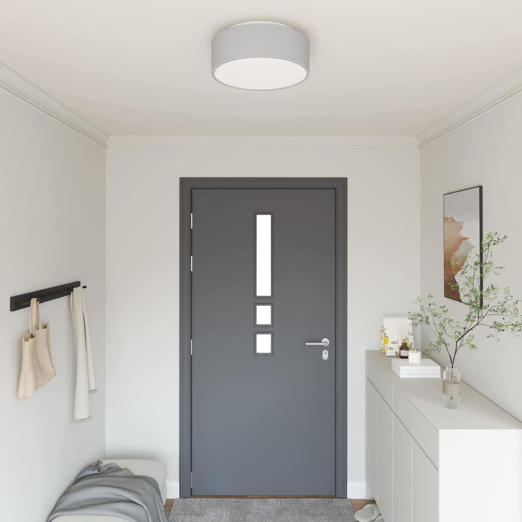 vidaXL Deckenlampe mit Strahlern Grau 38 x 38 x 13,5 cm Stoff