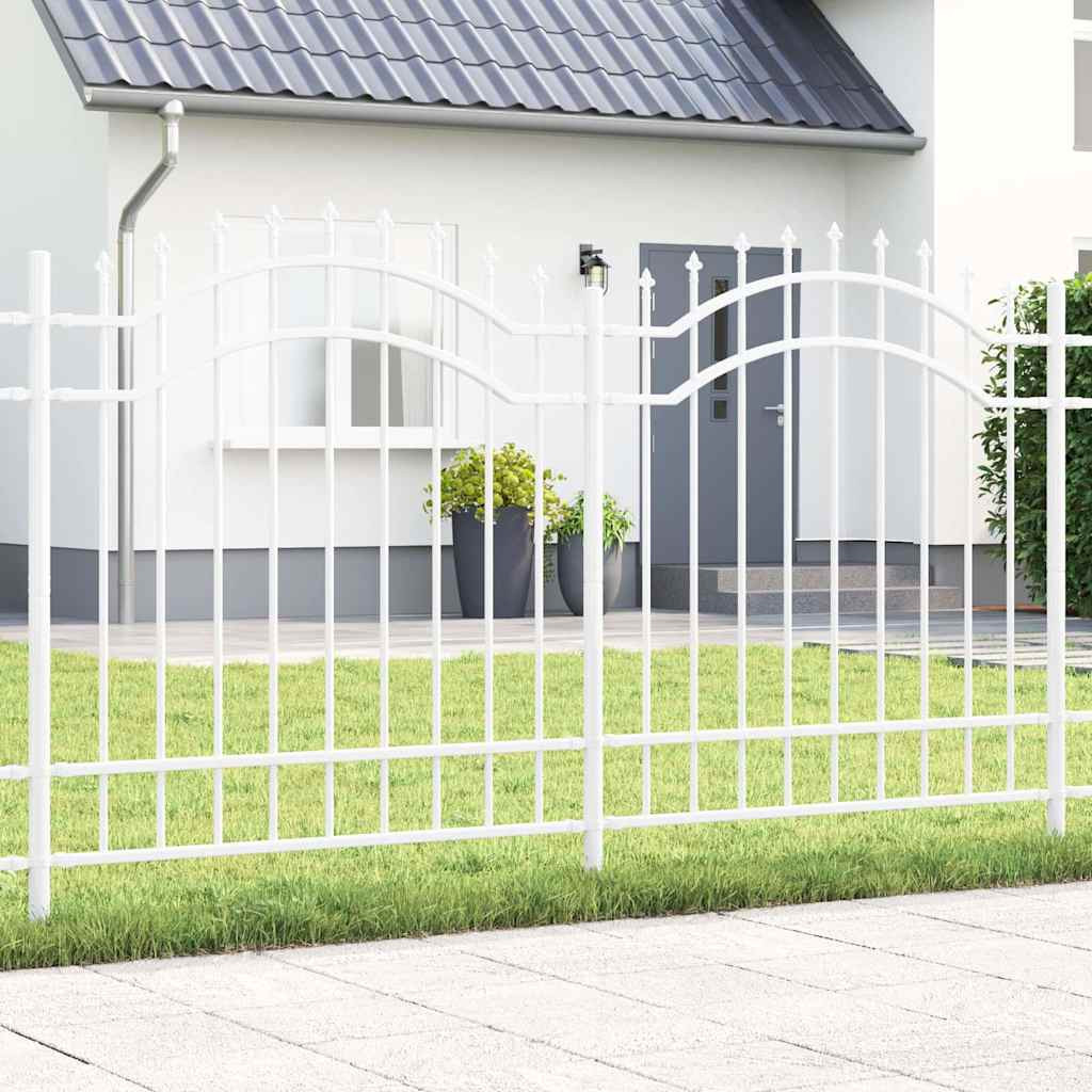 vidaXL Gartenzaun WOERDEN 240 x 165 cm Pulverbeschichteter Stahl Weiß