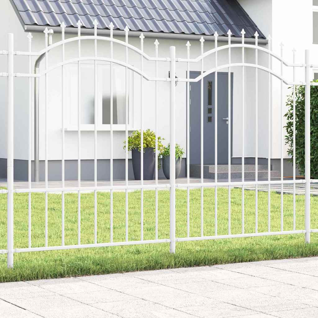 vidaXL Gartenzaun WOERDEN 240 x 190 cm Pulverbeschichteter Stahl Weiß
