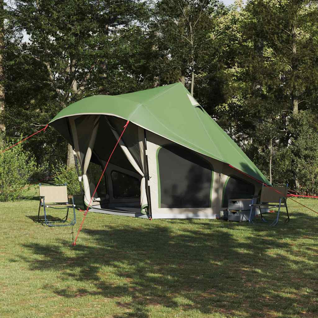 vidaXL Tipi Zelt mit Dach mit Speicher Grün 508 x 470 x 300 cm Taft