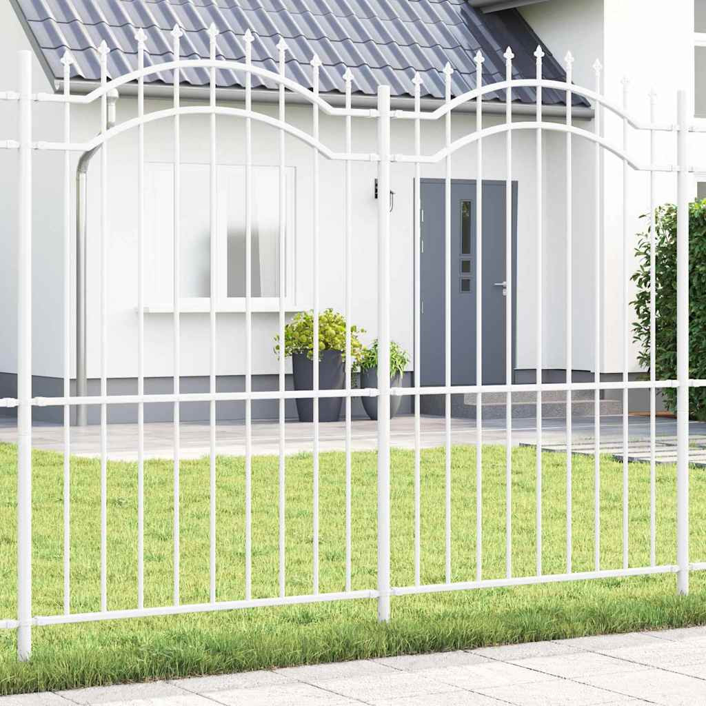 vidaXL Gartenzaun WOERDEN 240 x 215 cm Pulverbeschichteter Stahl Weiß
