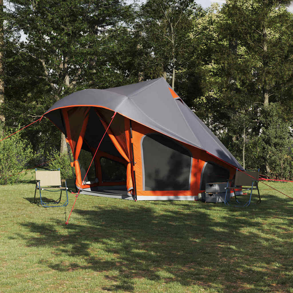 vidaXL Tipi Zelt mit Dach Grau und Orange 508 x 470 x 300 cm Taft