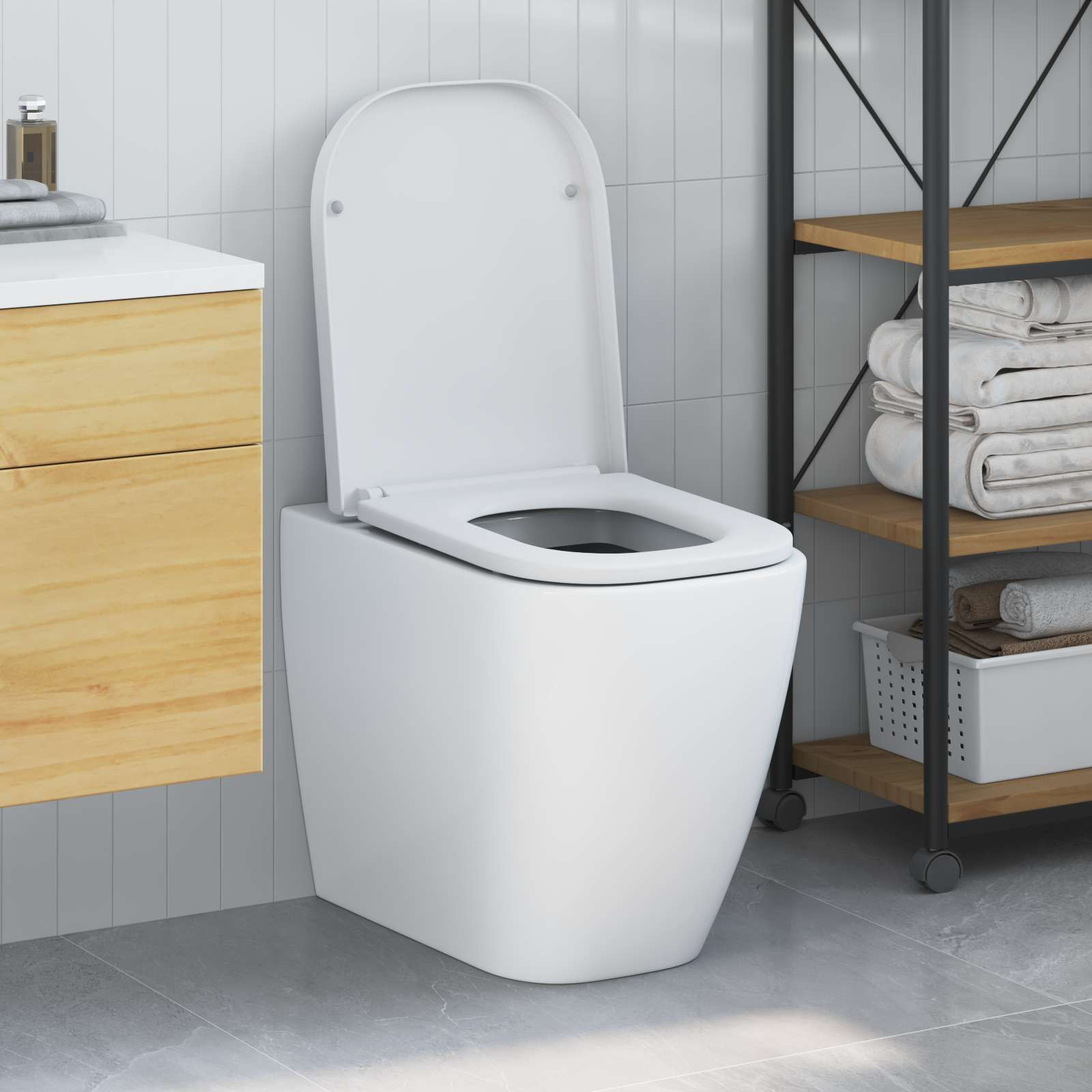 vidaXL Toilettensitz Weiß 47,5 x 35 x 3,6 cm Duroplast