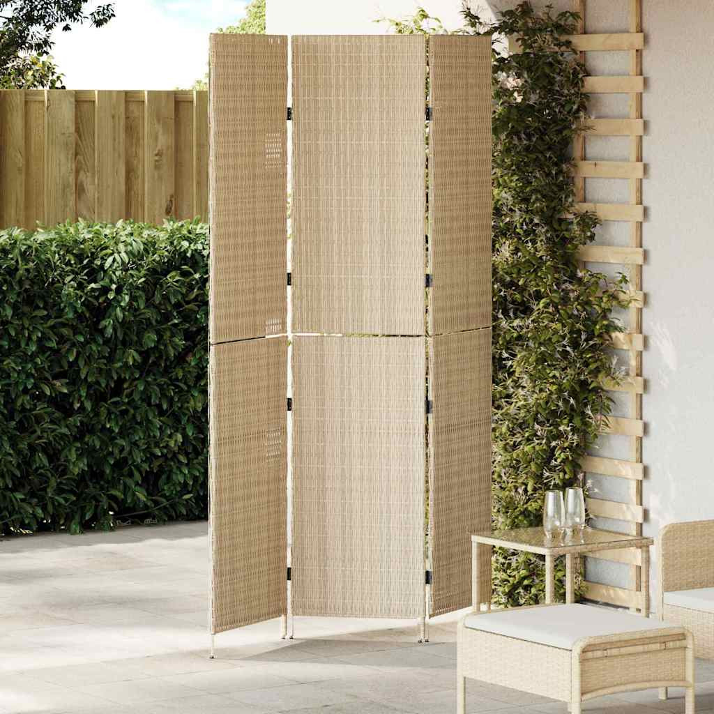 vidaXL Raumteiler Beige 147 x 180 cm Poly-Rattan