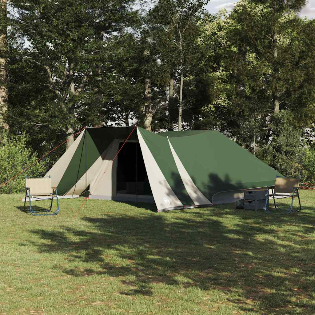 vidaXL Tipi Zelt mit Dach mit Speicher Grün 660 x 456 x 200 cm Taft