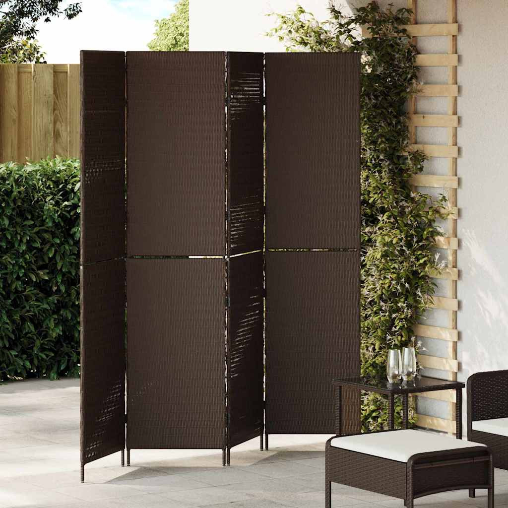 vidaXL Raumteiler Braun 195 x 180 cm Poly-Rattan