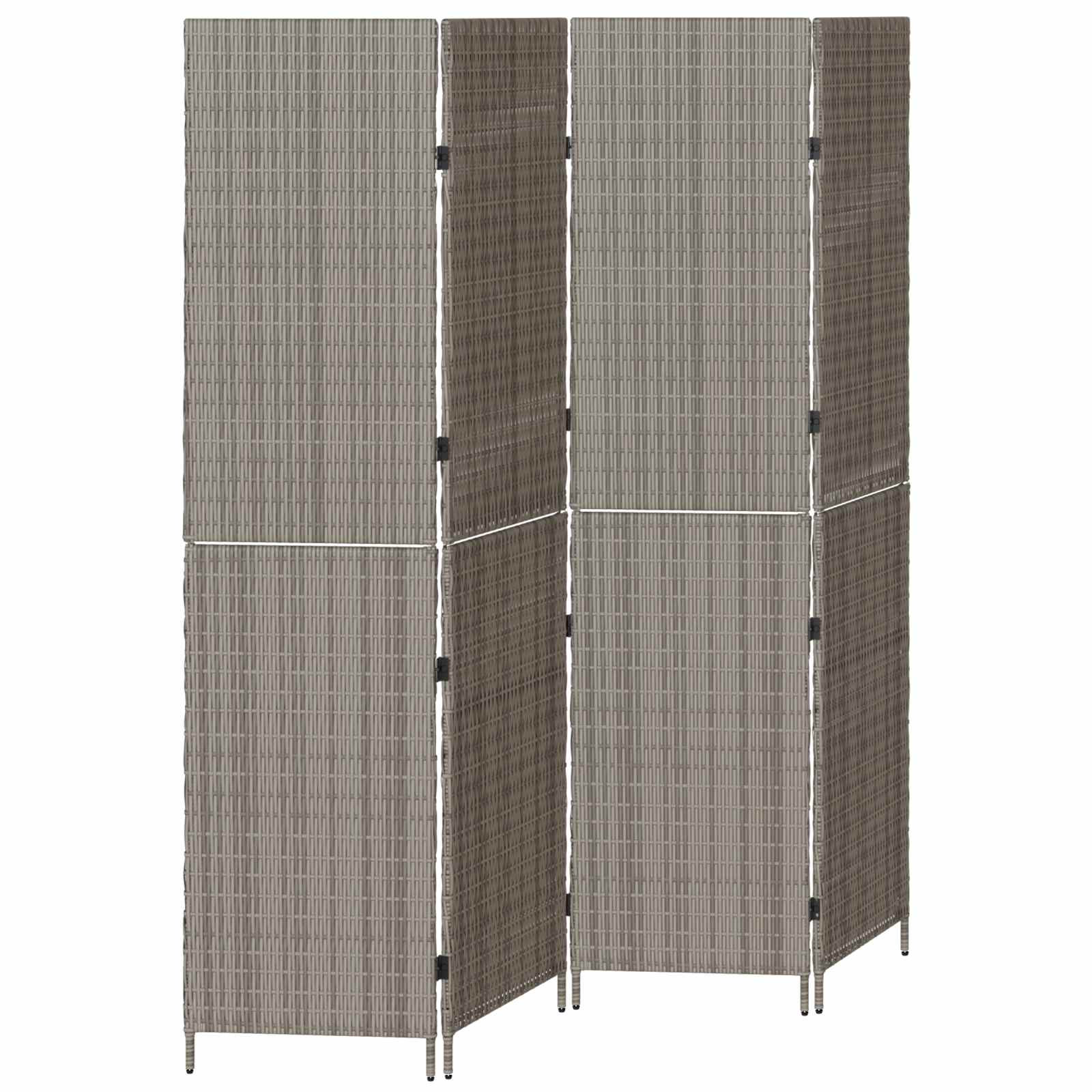 vidaXL Raumteiler Grau 195 x 180 cm Poly-Rattan