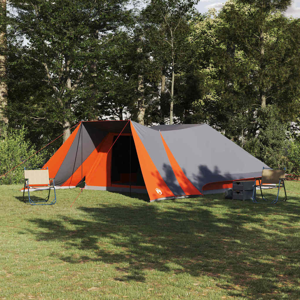 vidaXL Tipi Zelt mit Dach Grau und Orange 660 x 456 x 200 cm Taft