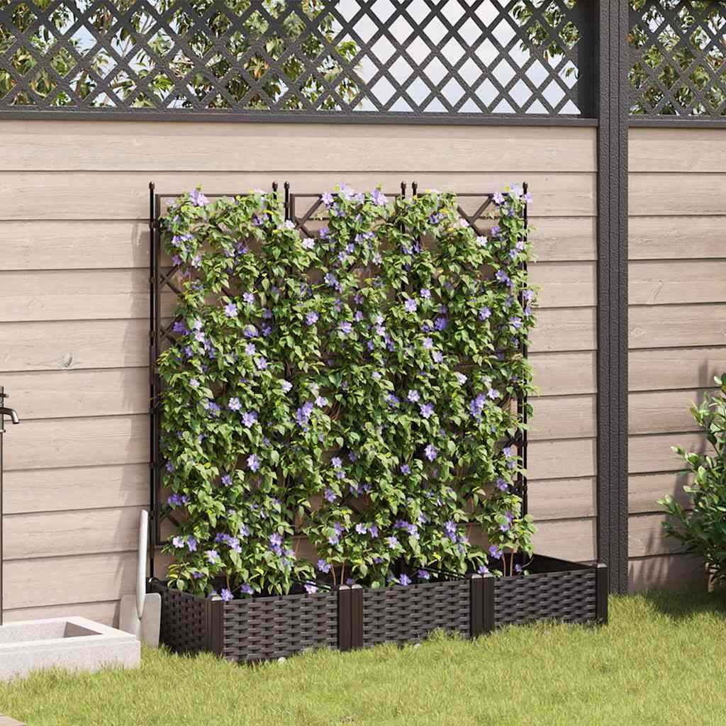 vidaXL Garten-Pflanzgefäß 3 Stk. Braun 120 x 40 x 125,5 cm PP