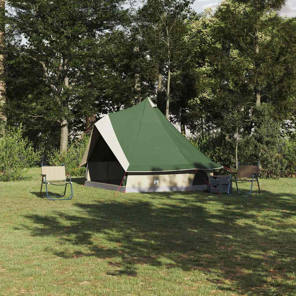 vidaXL Tipi Zelt mit Dach mit Speicher Grün 400 x 346 x 250 cm Taft