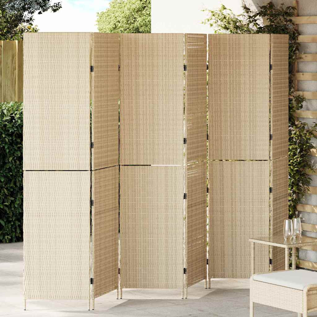 vidaXL Raumteiler Beige 292 x 180 cm Poly-Rattan