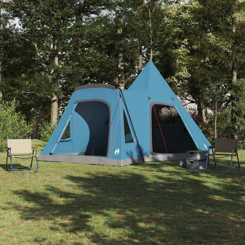 vidaXL Teepee Zelt für 5 Personen mit Dach Blau 545 x 450 x 295 cm