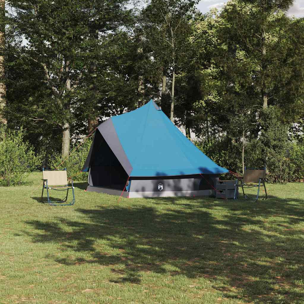 vidaXL Tipi Zelt mit Dach mit Speicher Blau 400 x 346 x 250 cm Taft