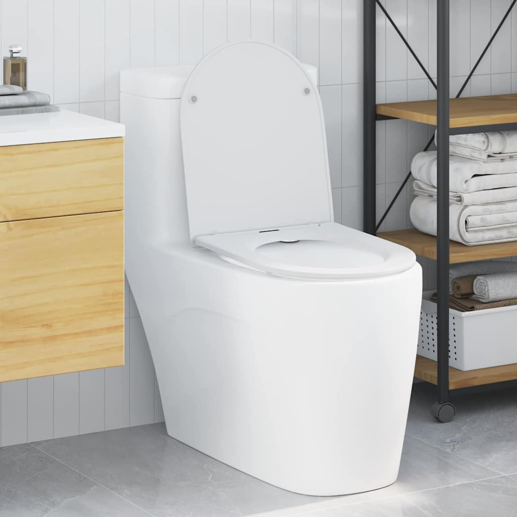 vidaXL Toilettensitz Weiß 47 x 36 x 3,4 cm Duroplast