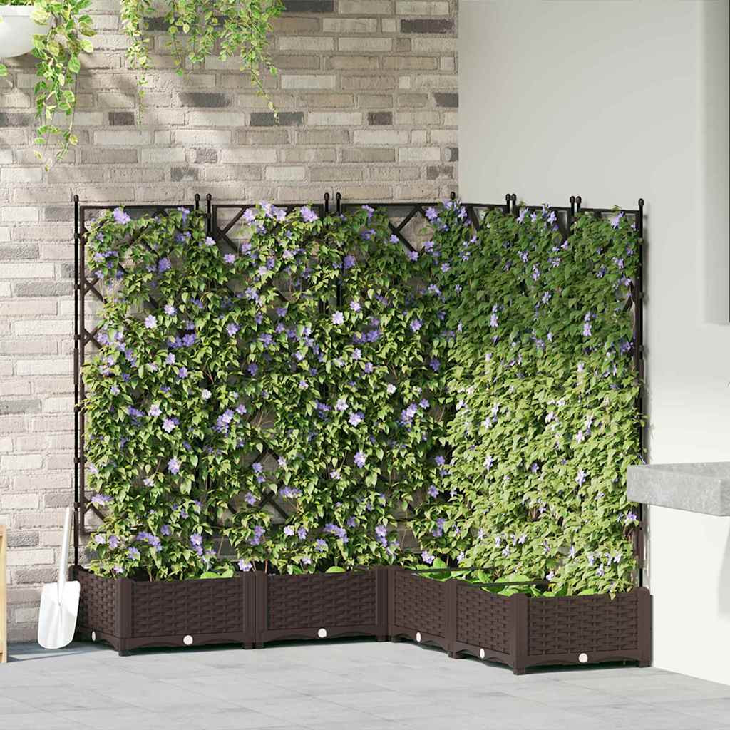vidaXL Garten-Pflanzgefäß 5 Stk. Braun 120 x 120 x 125,5 cm PP