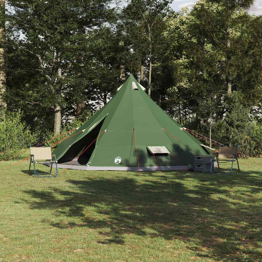 vidaXL Tipi Zelt mit Dach mit Speicher Grün 560 x 560 x 300 cm Taft