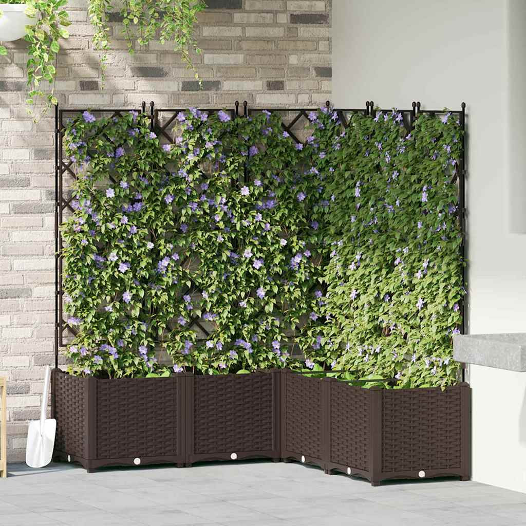 vidaXL Garten-Pflanzgefäß 5 Stk. Braun 120 x 120 x 143 cm PP