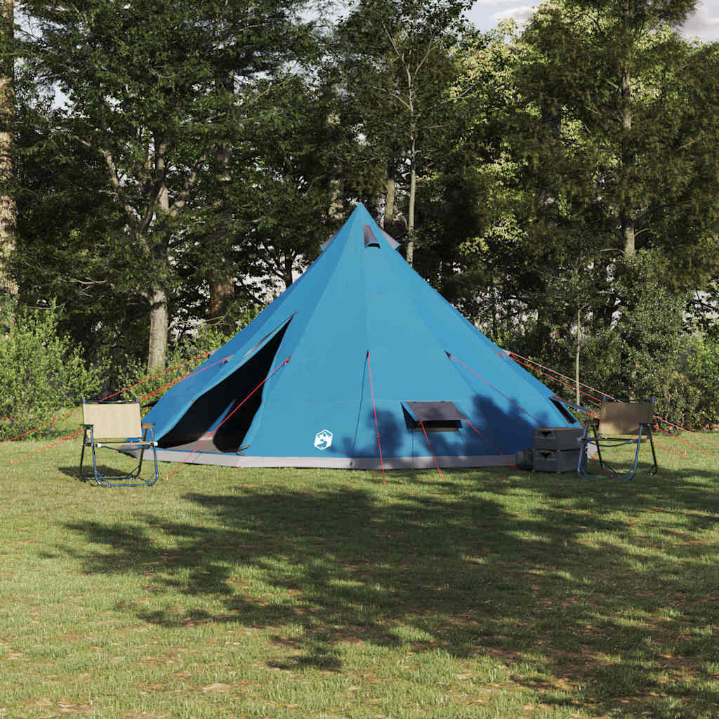 vidaXL Tipi Zelt mit Dach mit Speicher Blau 560 x 560 x 300 cm Taft