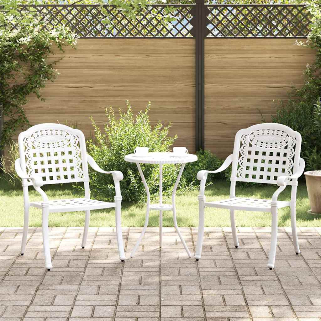 vidaXL Gartenstuhl 2 pcs Weiß 55 x 56,5 x 91cm Aluminium