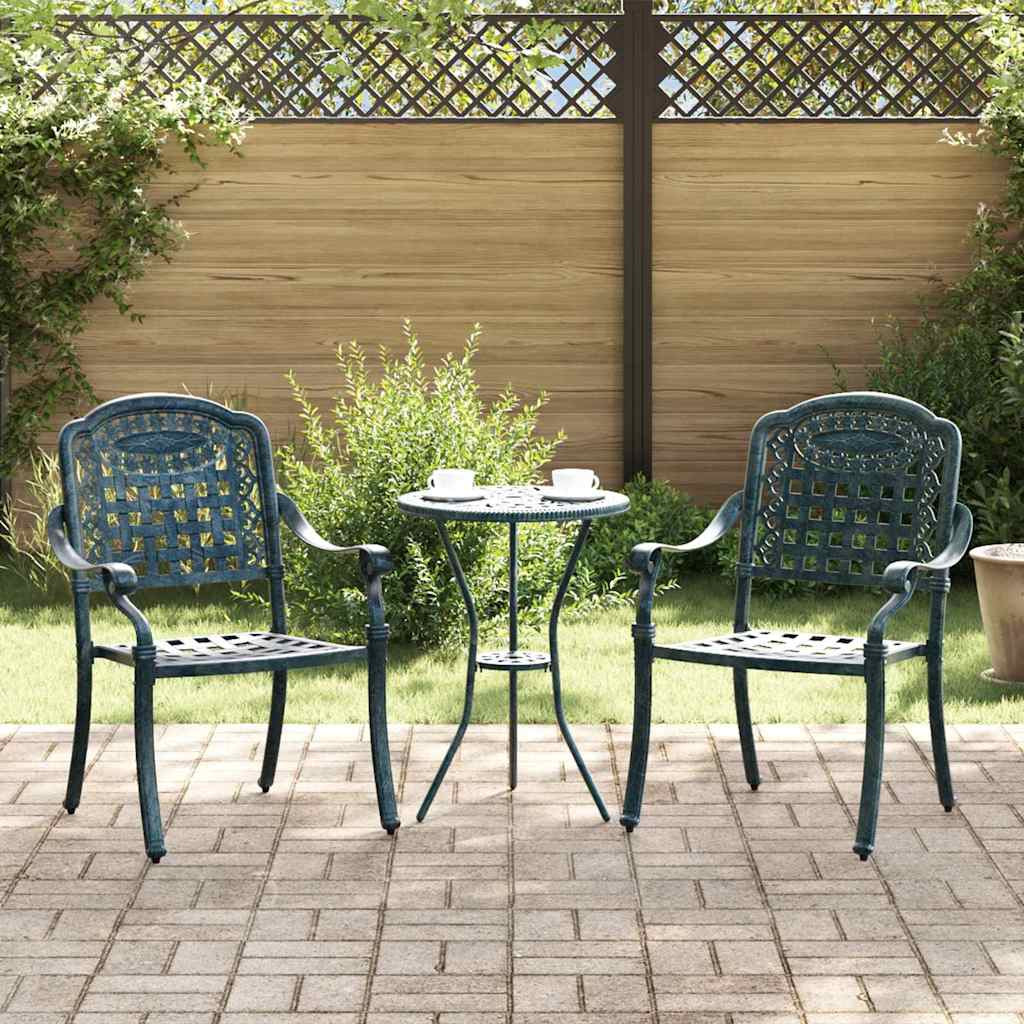 vidaXL Gartenstuhl 2 pcs Grün 55 x 56,5 x 91cm Aluminium