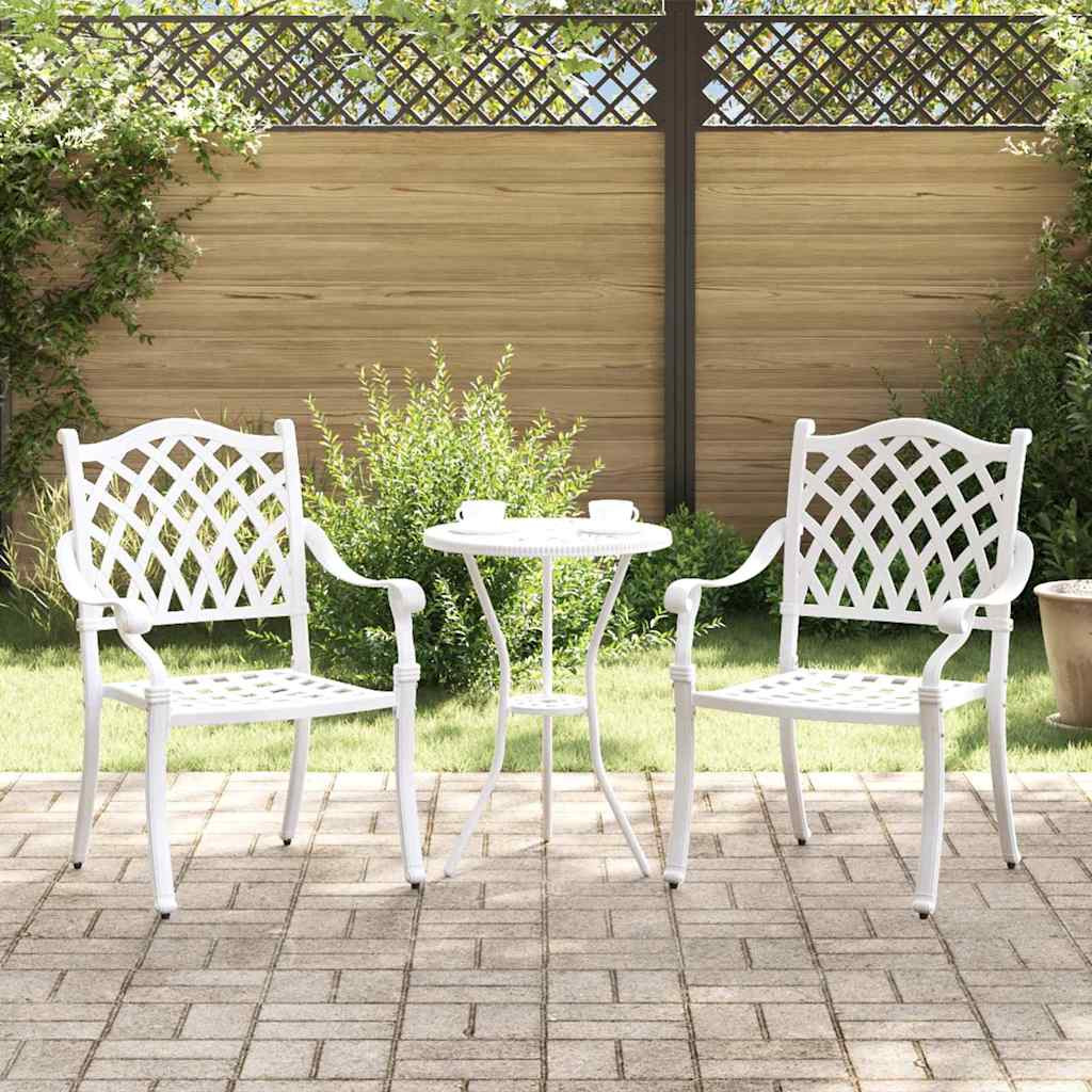 vidaXL Gartenstuhl 2 pcs Weiß 56 x 55 x 92,5cm Aluminium