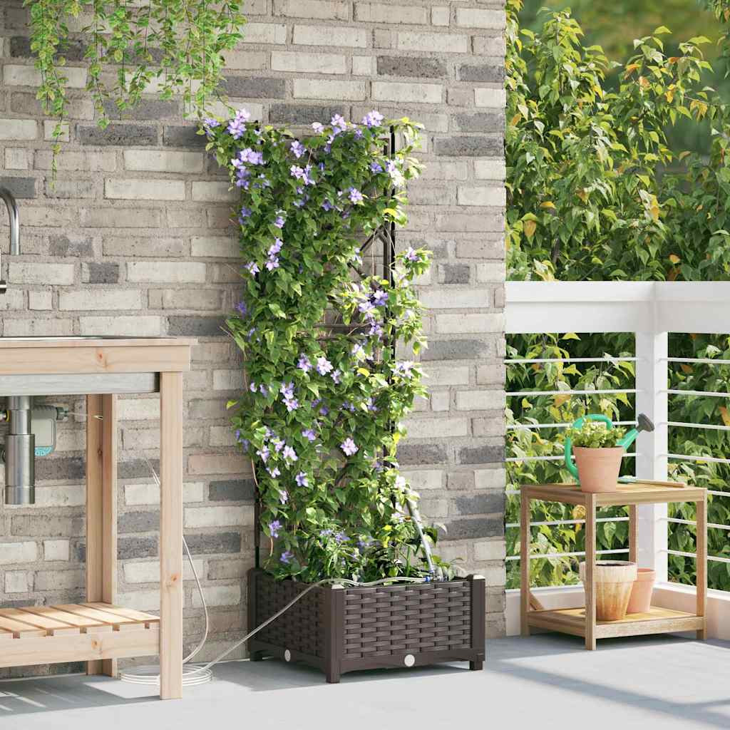 vidaXL Garten-Pflanzgefäß Braun 40 x 40 x 126 cm PP