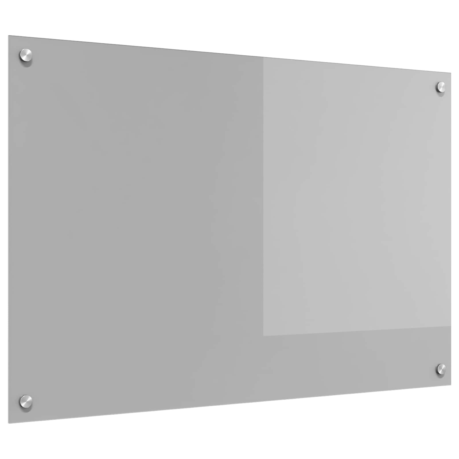 vidaXL Küchenrückwand Hellgrau 90 x 60 cm Gehärtetes Glas