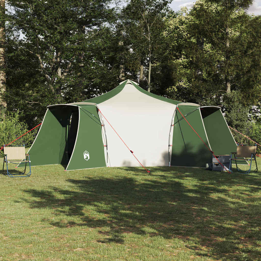 vidaXL Tipi Zelt mit Dach mit Speicher Grün 492 x 492 x 275 cm Taft