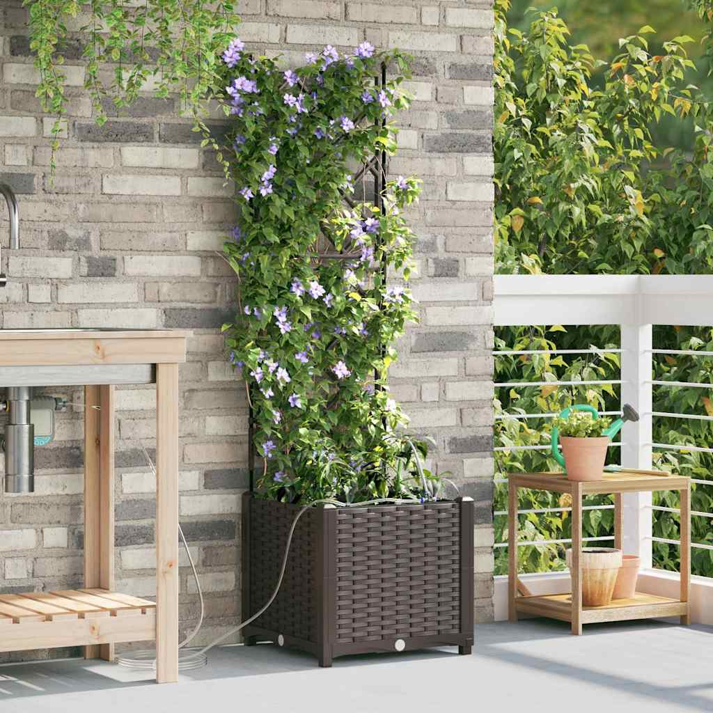vidaXL Garten-Pflanzgefäß Braun 40 x 40 x 142 cm PP