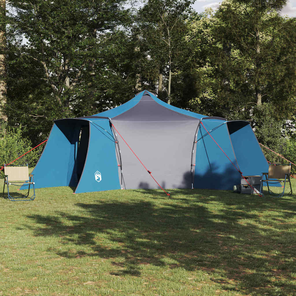 vidaXL Tipi Zelt mit Dach mit Speicher Blau 492 x 492 x 275 cm Taft